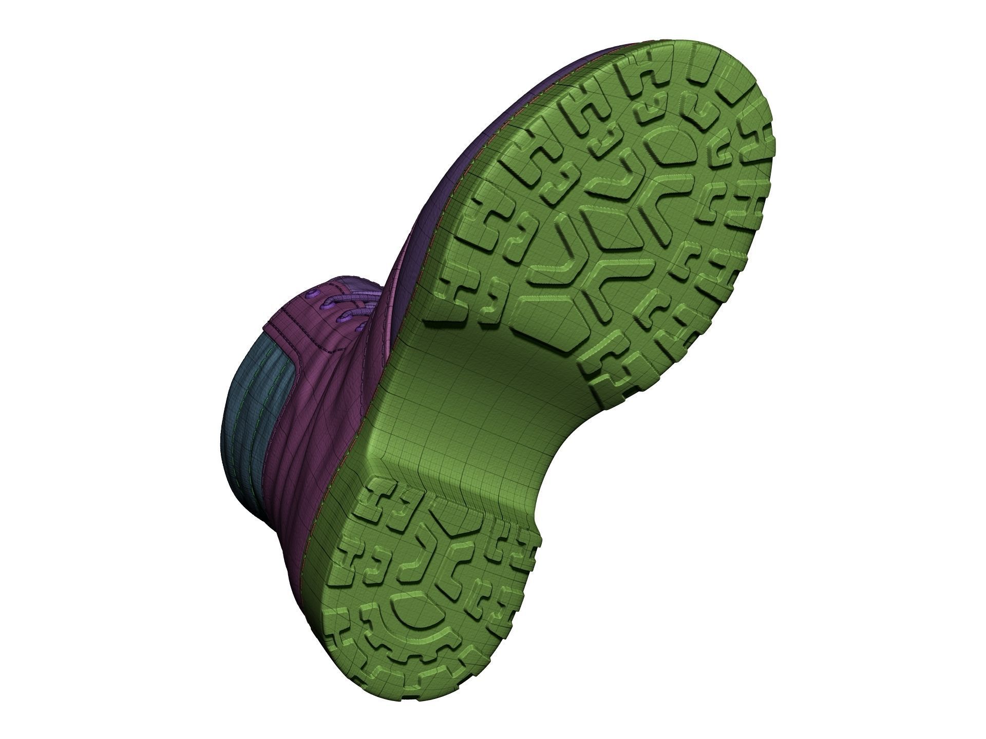 Army Boots High Poly 3D model_11