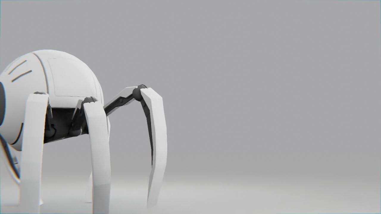 spider robot rigged - animated 3D model_6