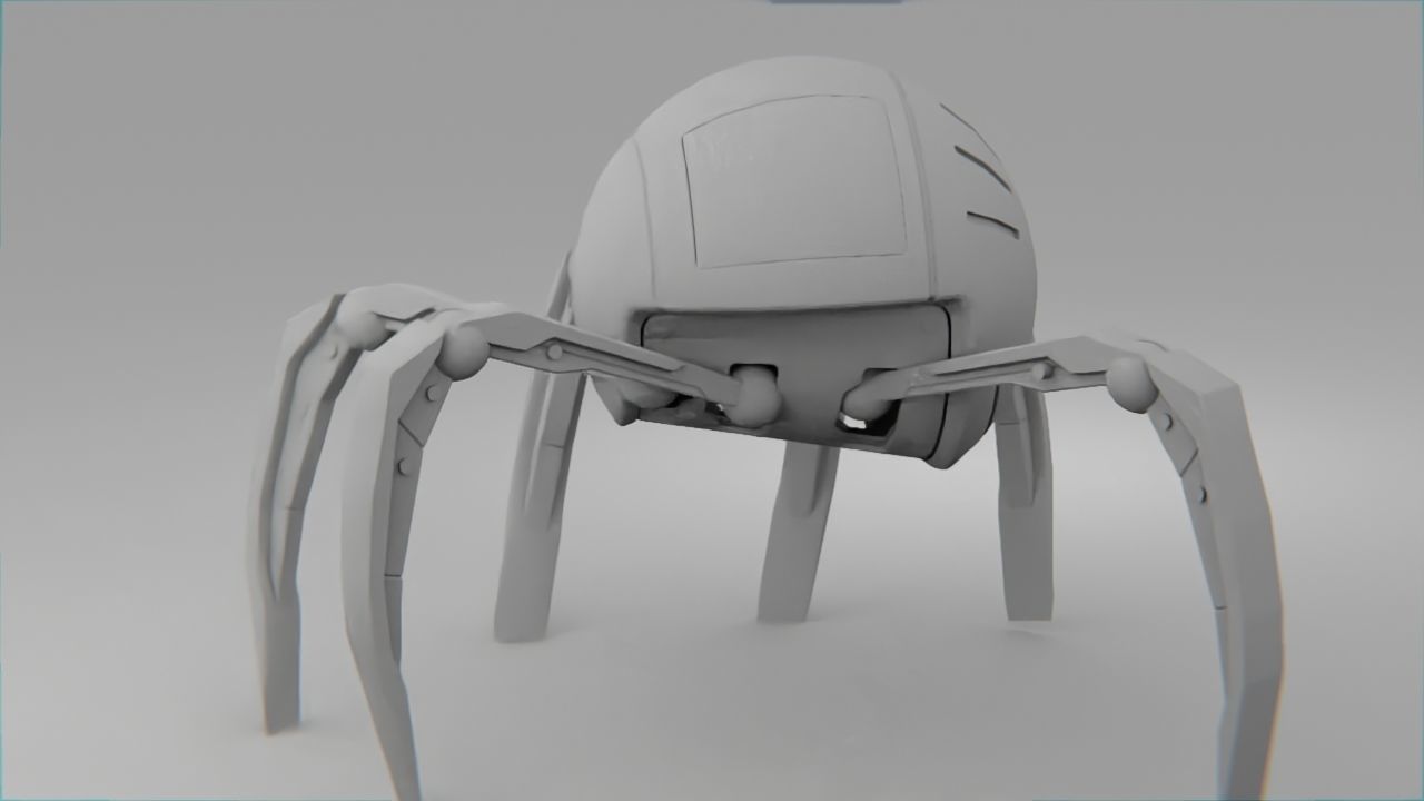 spider robot rigged - animated 3D model_8
