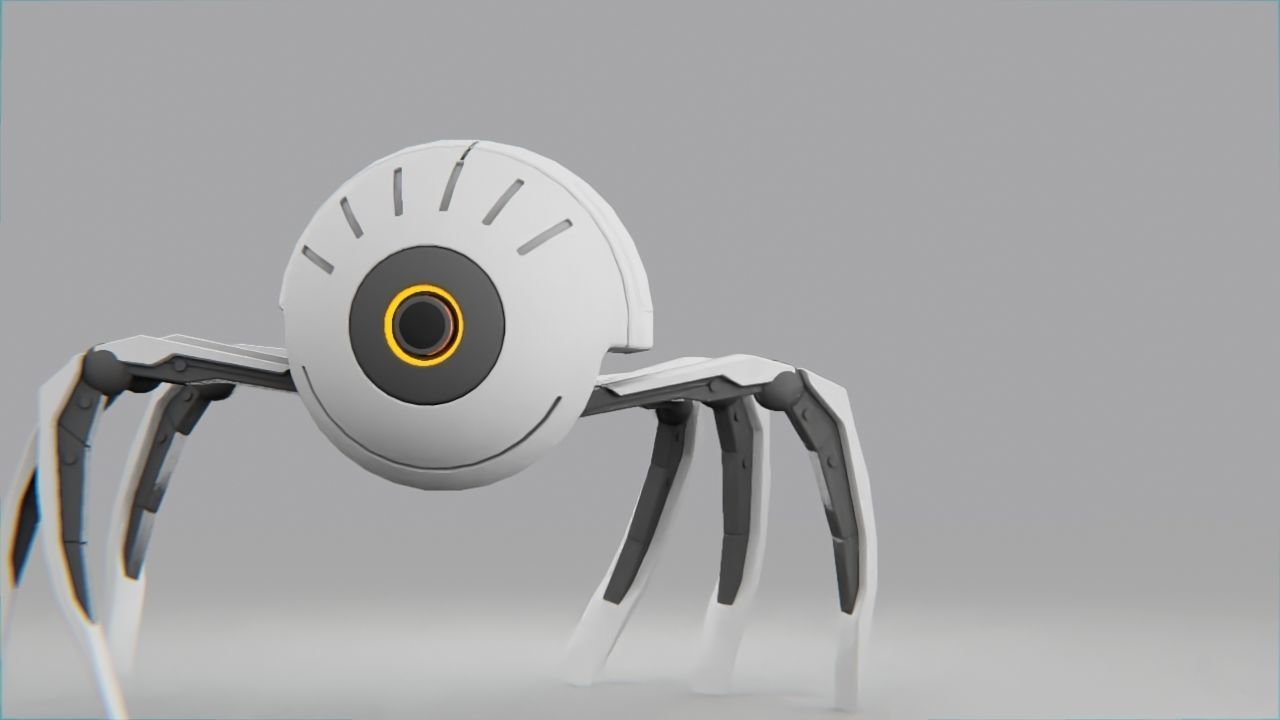 spider robot rigged - animated 3D model_5