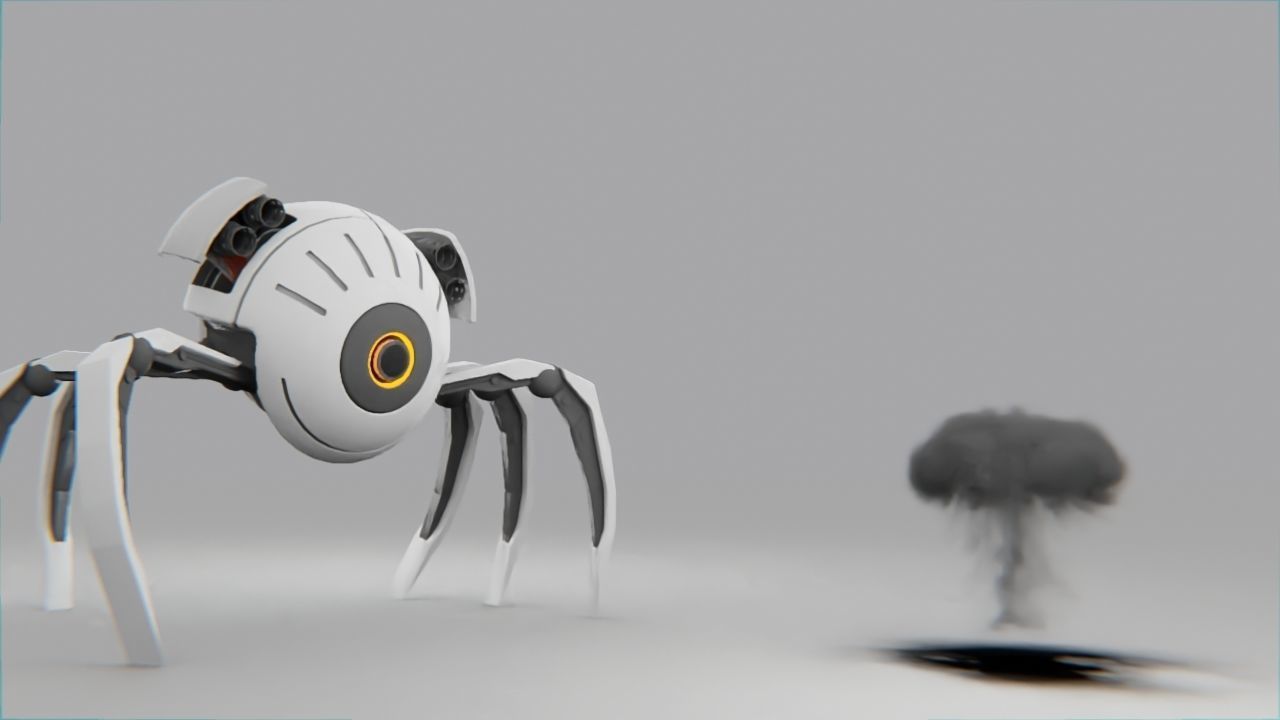 spider robot rigged - animated 3D model_4