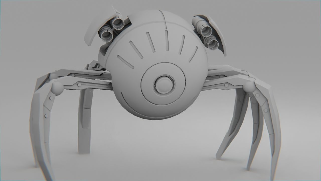spider robot rigged - animated 3D model_9