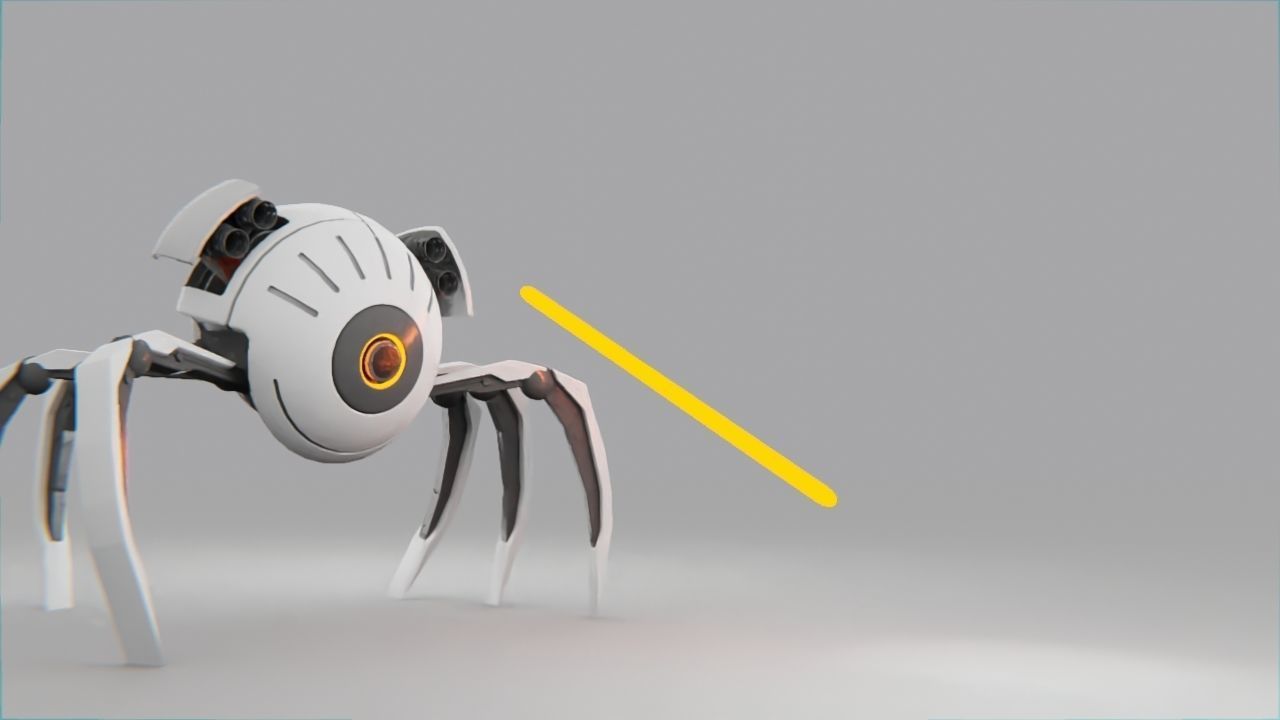 spider robot rigged - animated 3D model_3