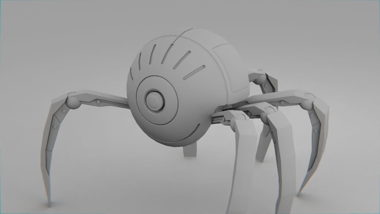 spider robot rigged - animated 3D model_7