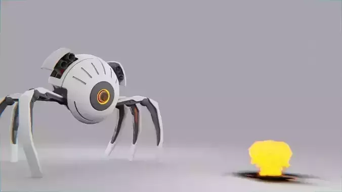 spider robot  rigged - animated 3D model
