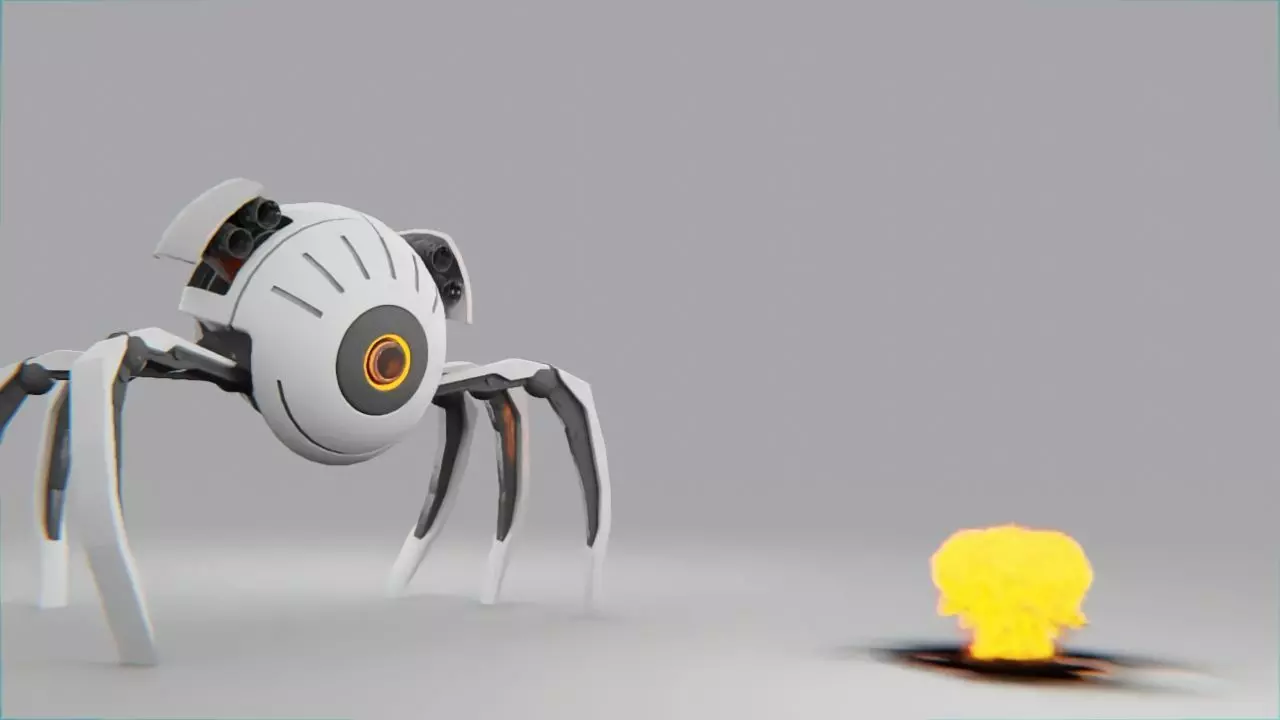 spider robot rigged - animated 3D model_0