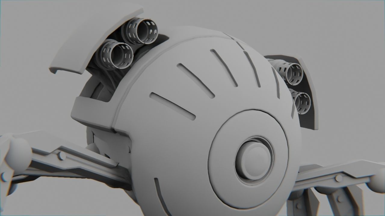 spider robot rigged - animated 3D model_10