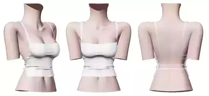 BACKLESS TOP Low-poly 3D model