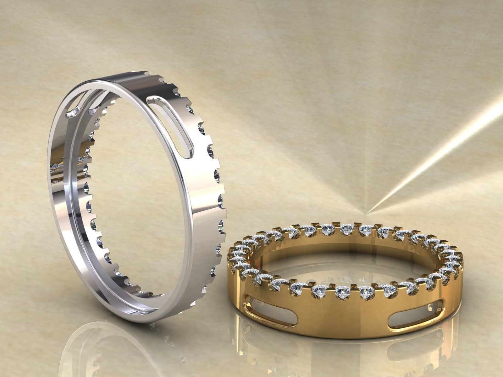 Circle Pendant 04ct and 1ct 3D Model Collection_12