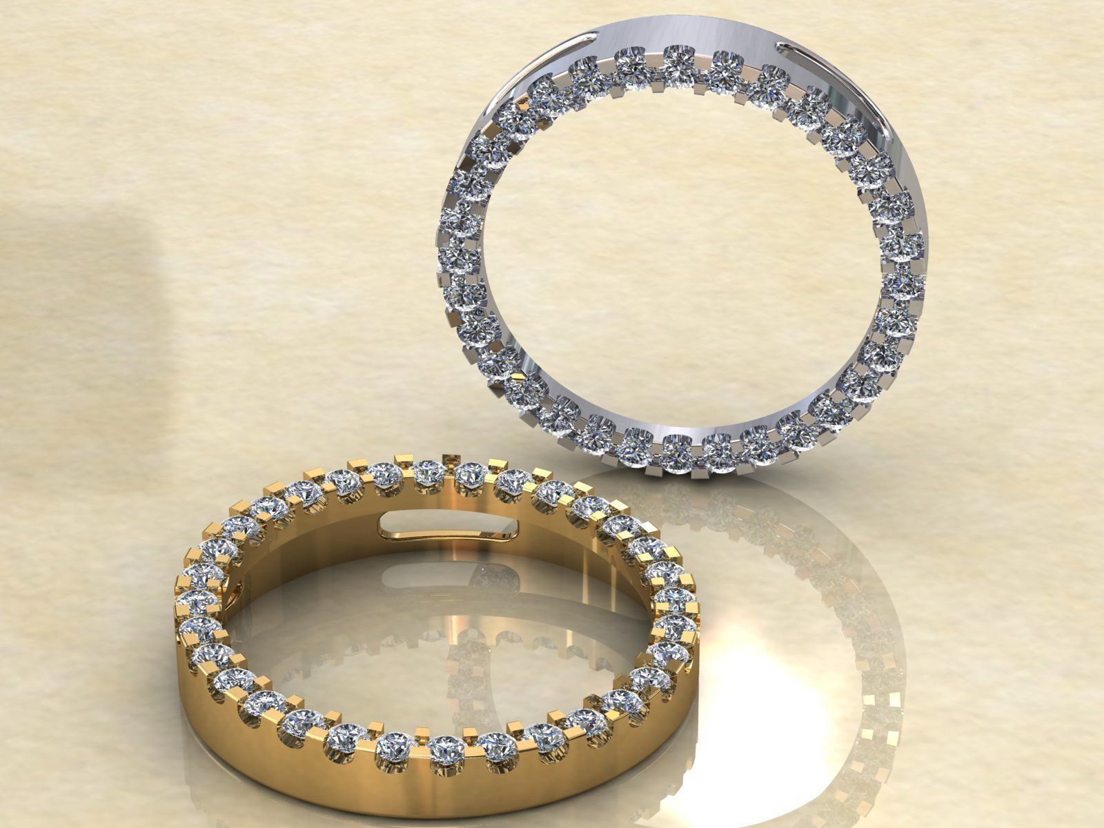 Circle Pendant 04ct and 1ct 3D Model Collection_14