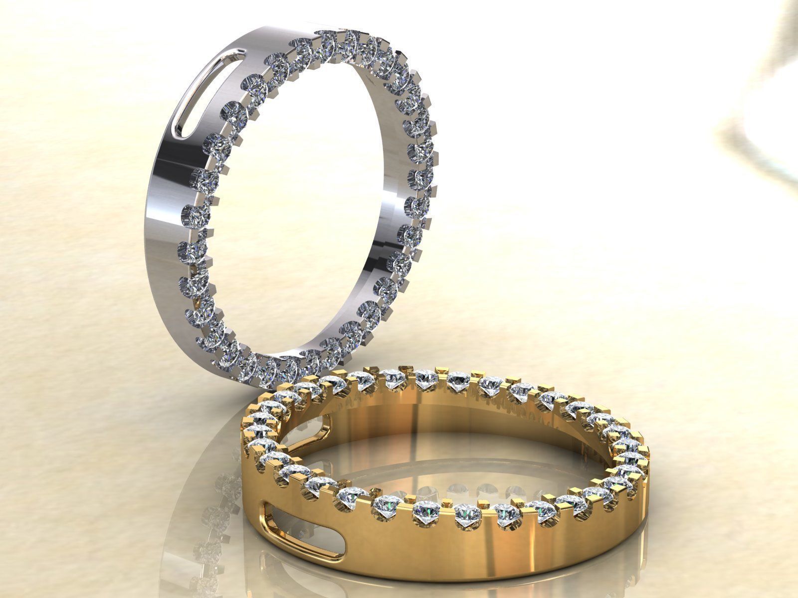 Circle Pendant 04ct and 1ct 3D Model Collection_10