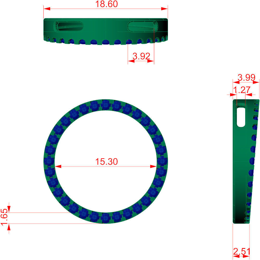 Circle Pendant 04ct and 1ct 3D Model Collection_4