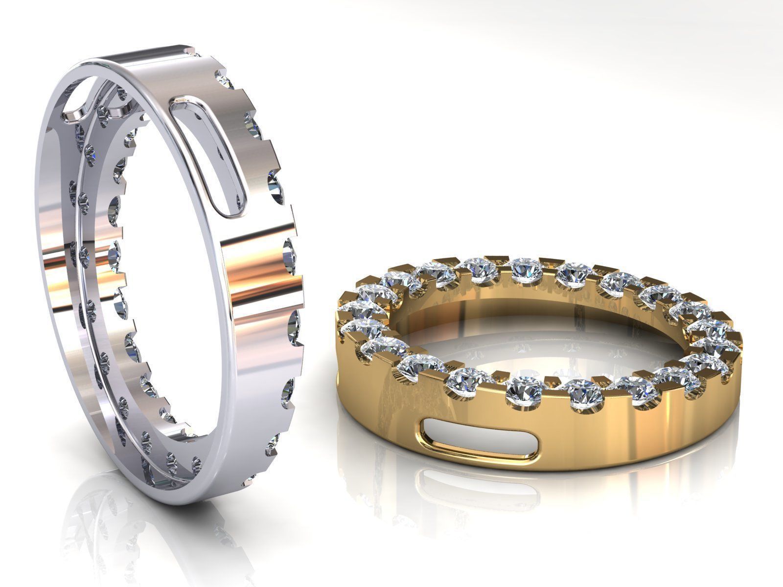 Circle Pendant 04ct and 1ct 3D Model Collection_5