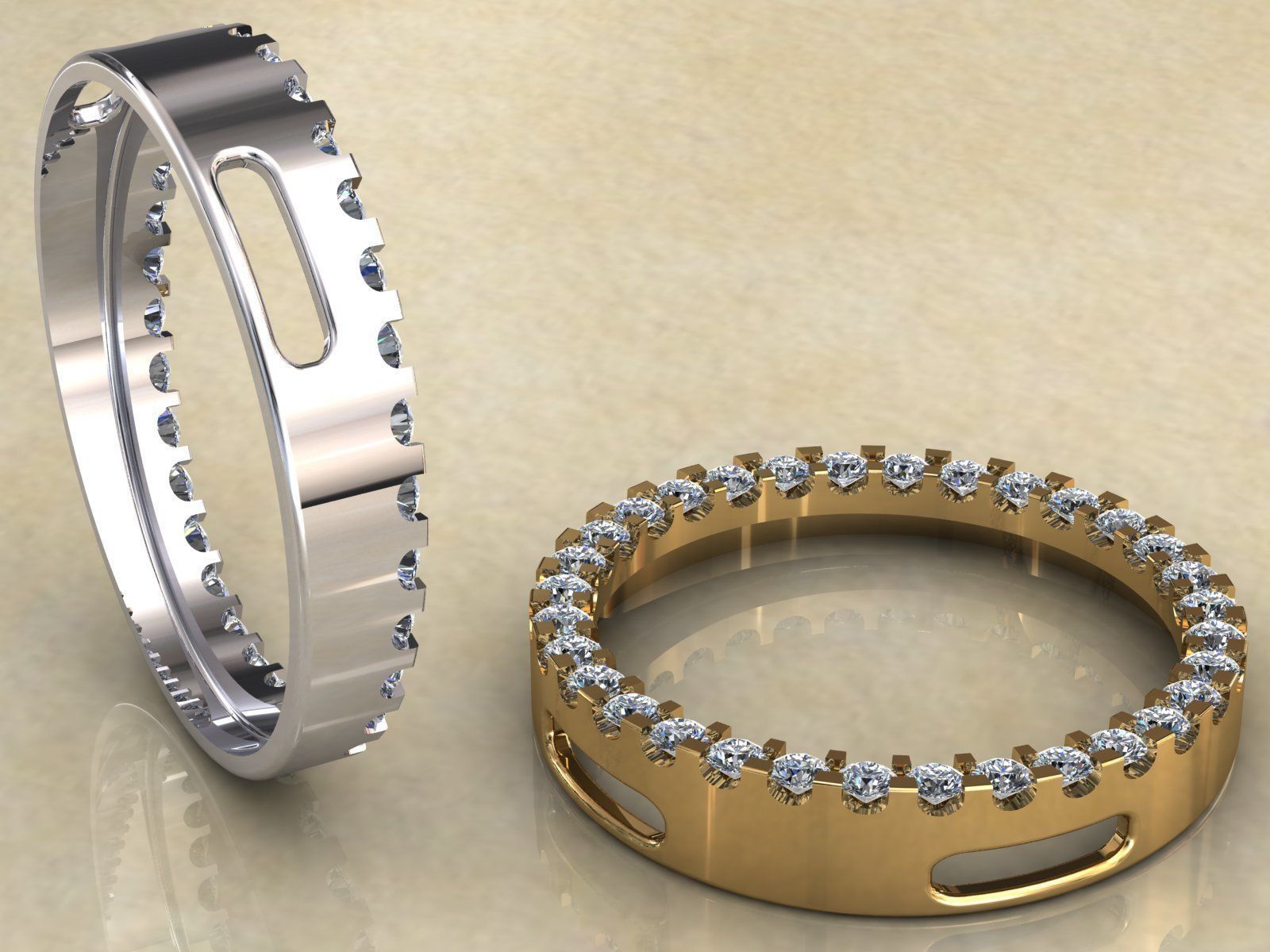 Circle Pendant 04ct and 1ct 3D Model Collection_11