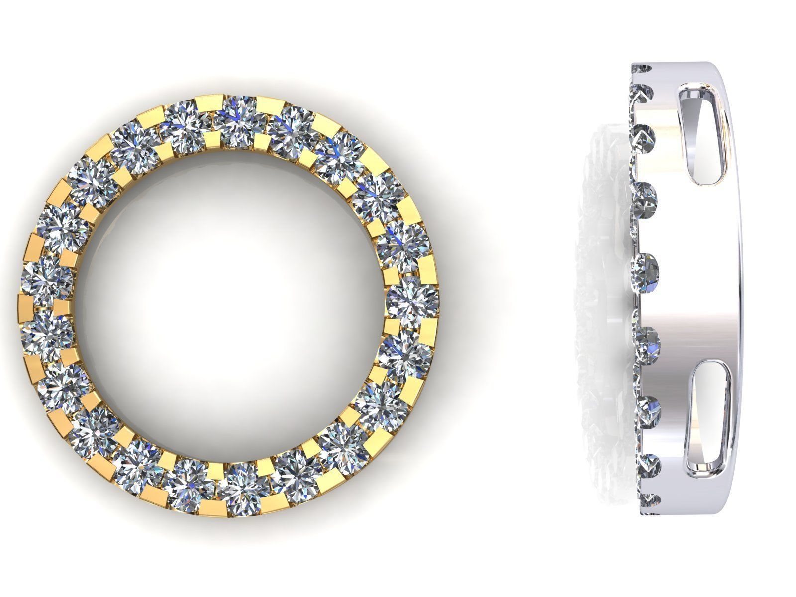 Circle Pendant 04ct and 1ct 3D Model Collection_8