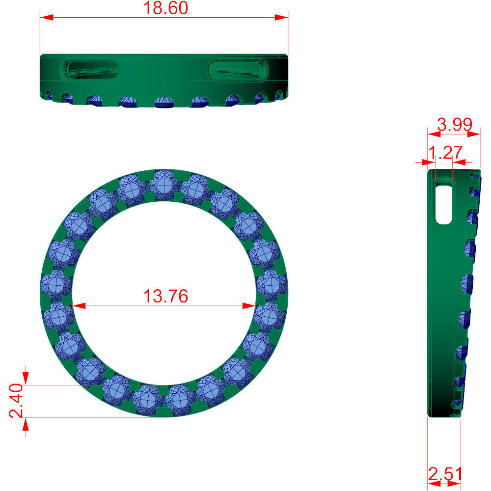 Circle Pendant 04ct and 1ct 3D Model Collection_3