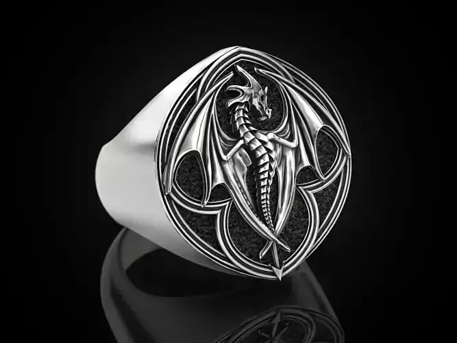 Dragon Religion Ring 3D print model