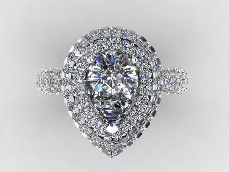 Pear rings 3D print model_1