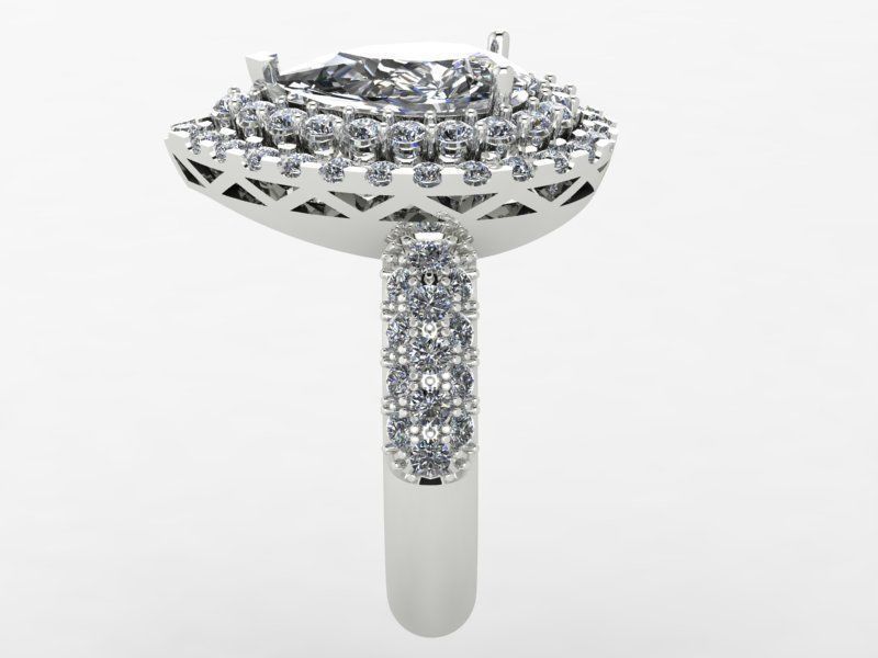 Pear rings 3D print model_3