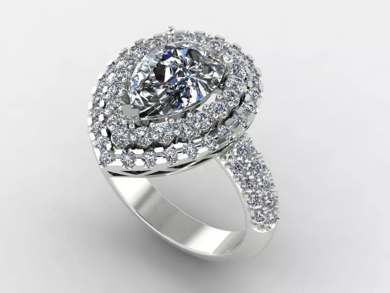 Pear rings 3D print model_0