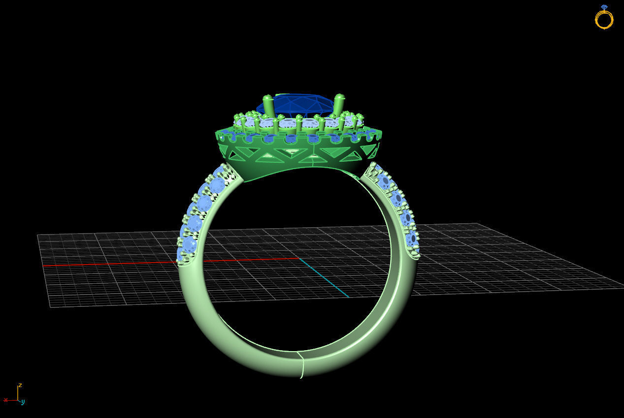 Pear rings 3D print model_9