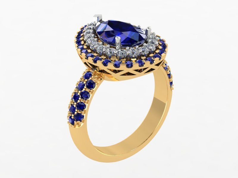 Pear rings 3D print model_5