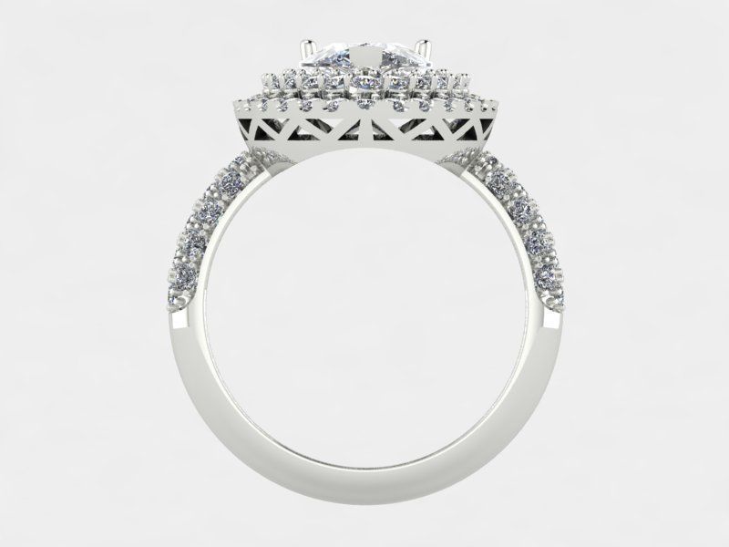 Pear rings 3D print model_2