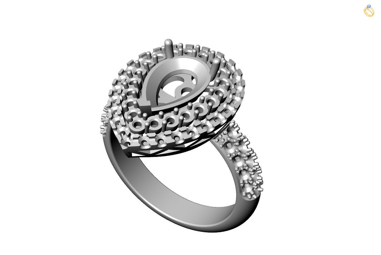 Pear rings 3D print model_11
