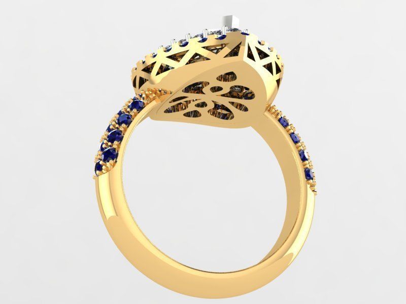 Pear rings 3D print model_6