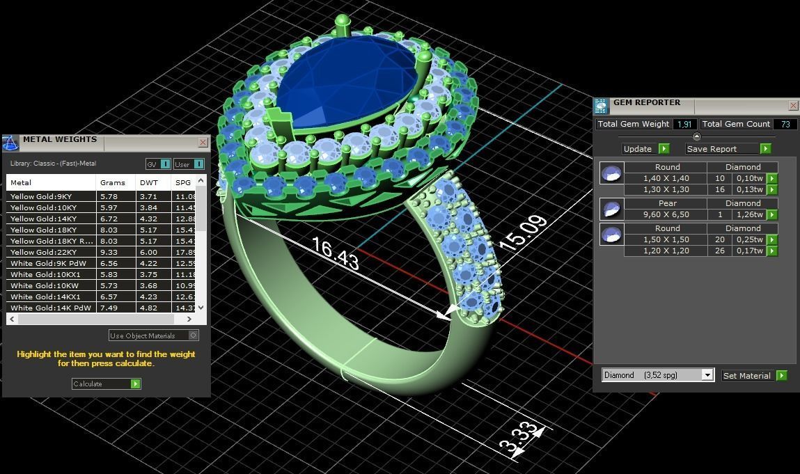 Pear rings 3D print model_7