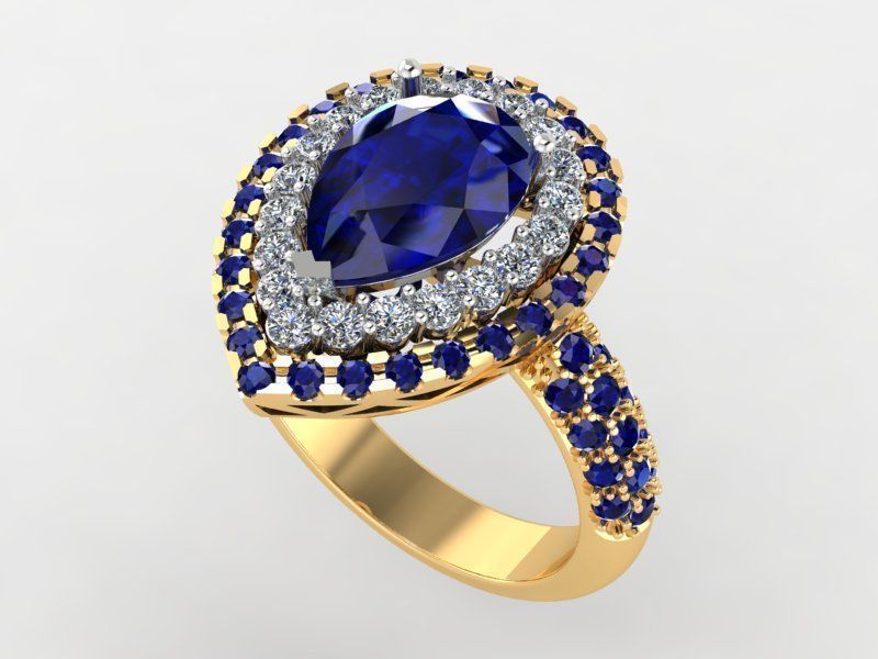 Pear rings 3D print model_4