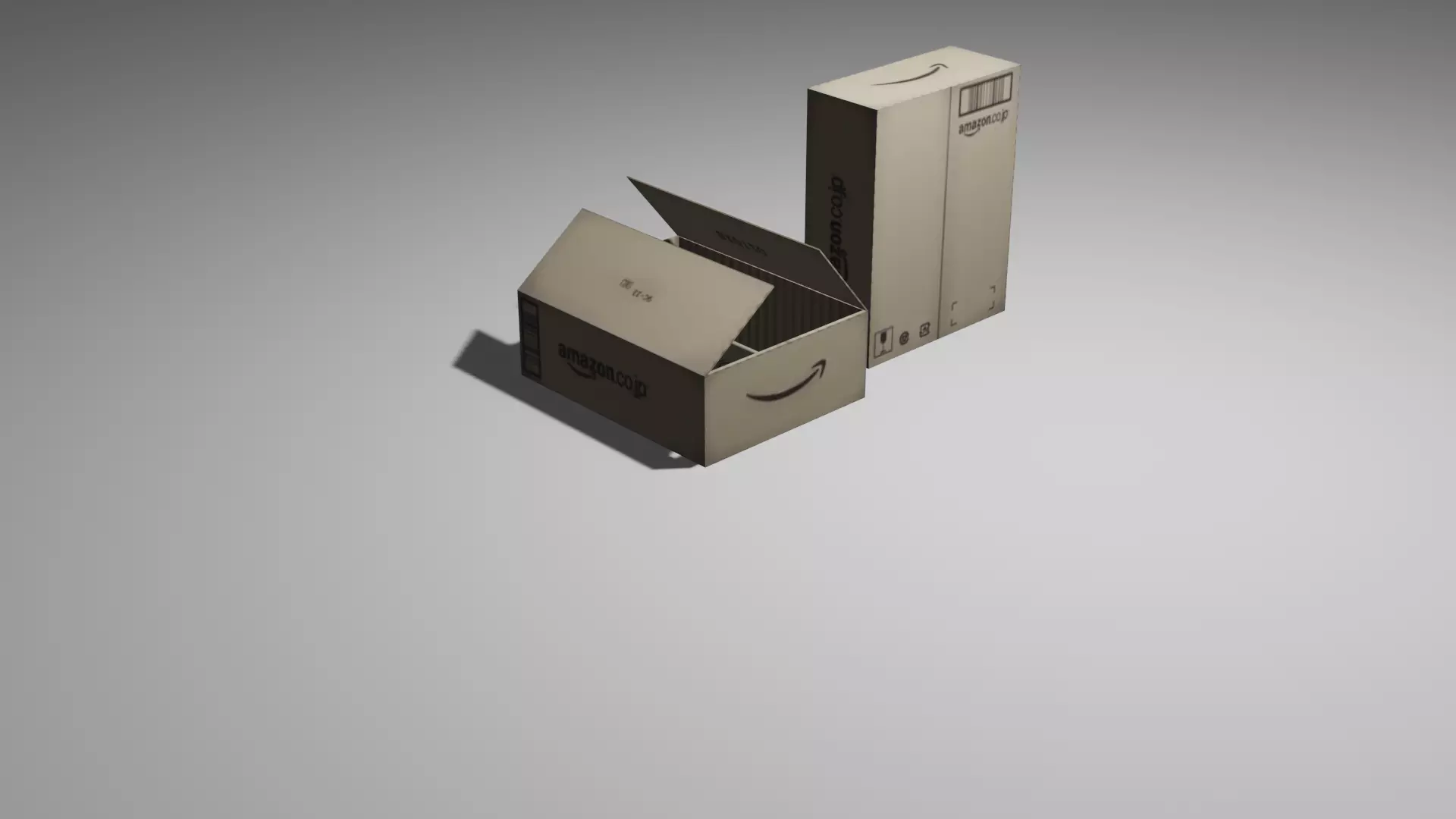 Amazon box low poly Free 3D model