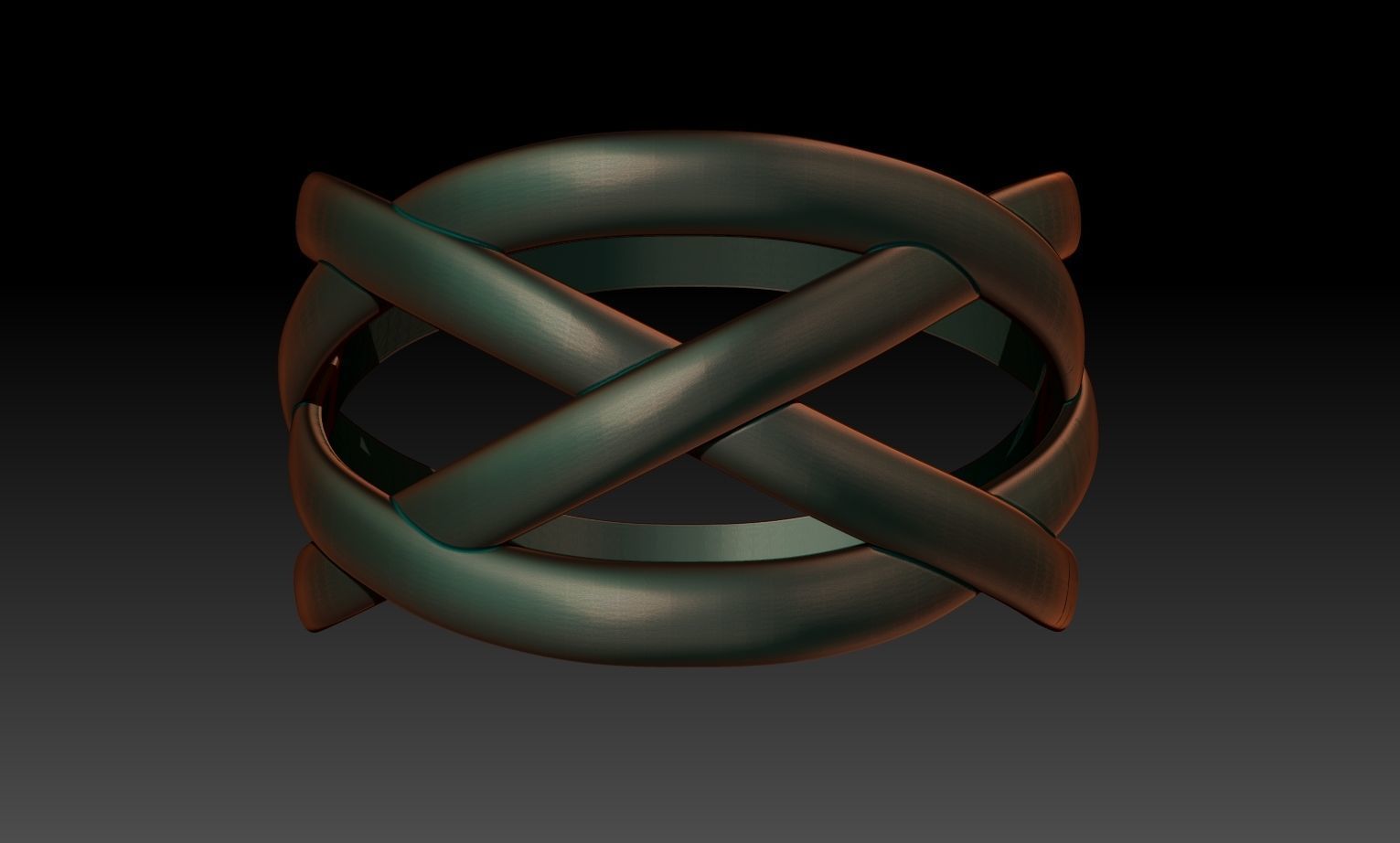 Knot ring 3D print model_1