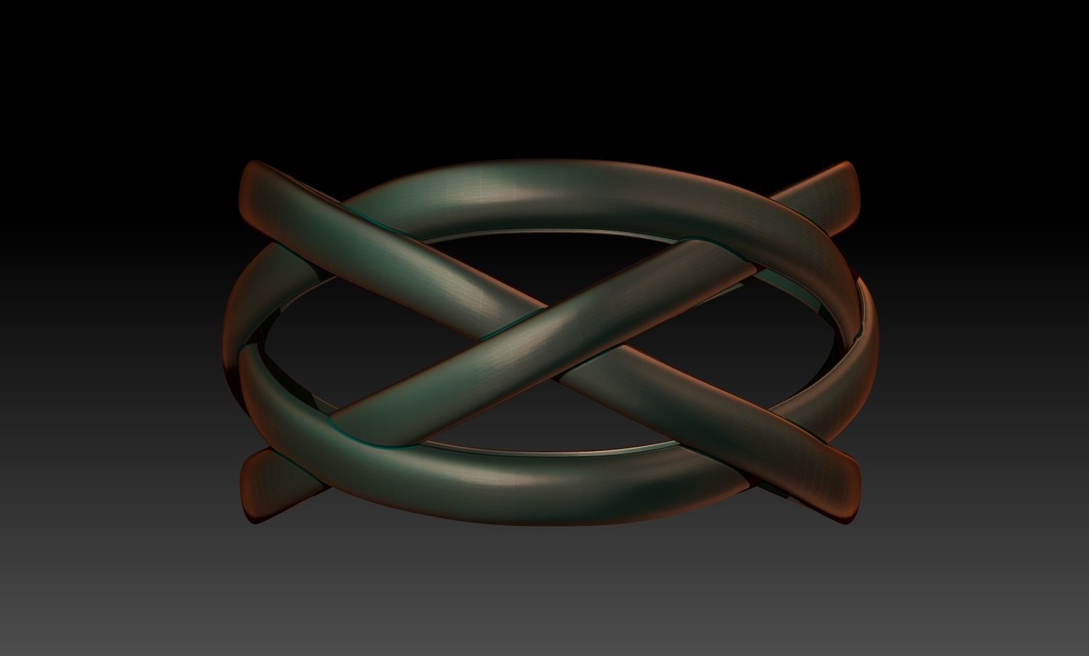 Knot ring 3D print model_2