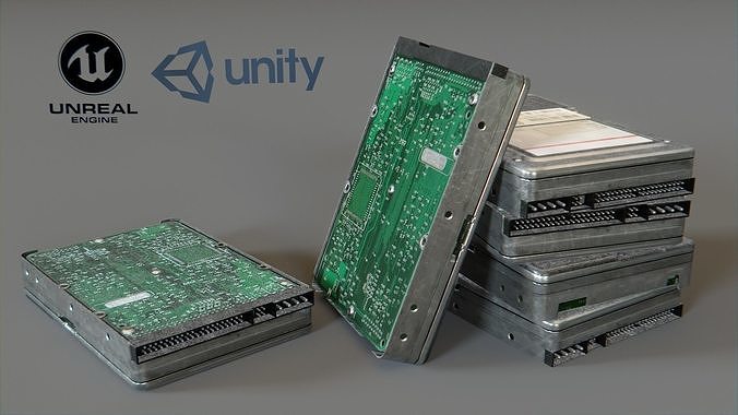 Hard Disk Low-poly 3D model