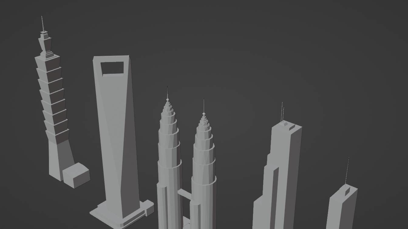 5 LOWPOLY SKYSCRAPERS PACK Free low-poly 3D model_5