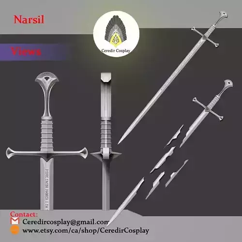 Lord Of The Rings Anduril Shards of Narsil 3d digital download 3D print model