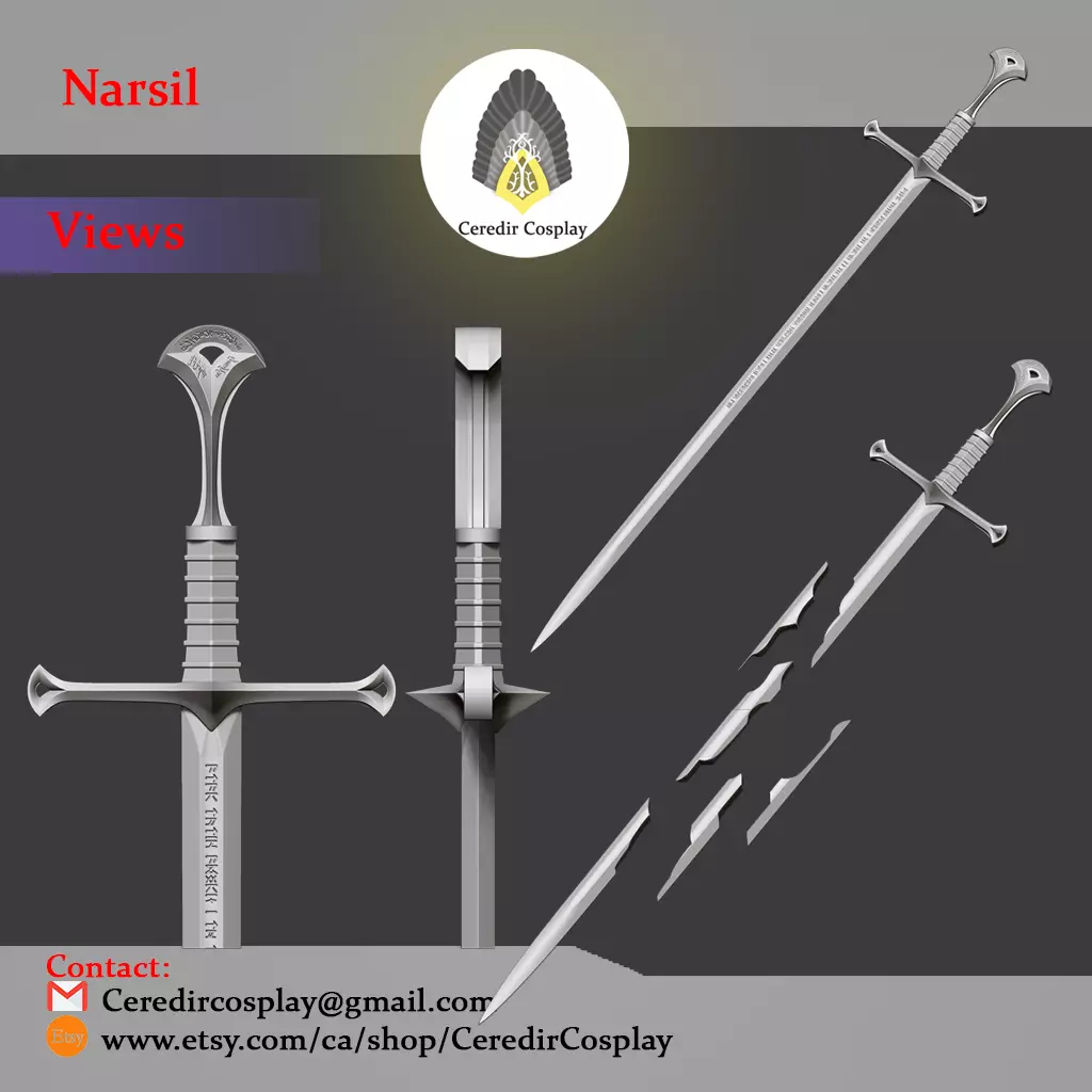 Lord Of The Rings Anduril Shards of Narsil 3d digital download 3D print model_0