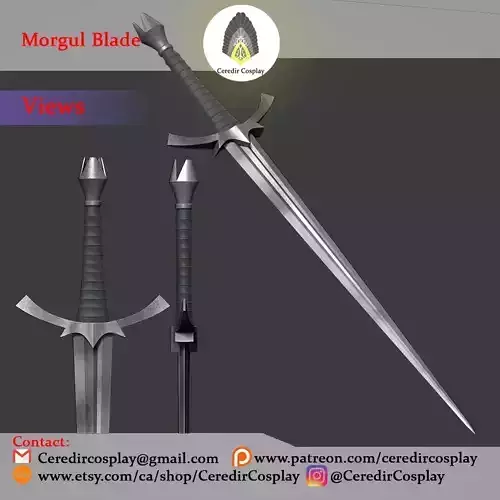 Morgul Blade  Witch King Sword lord of the rings 3D digital dl