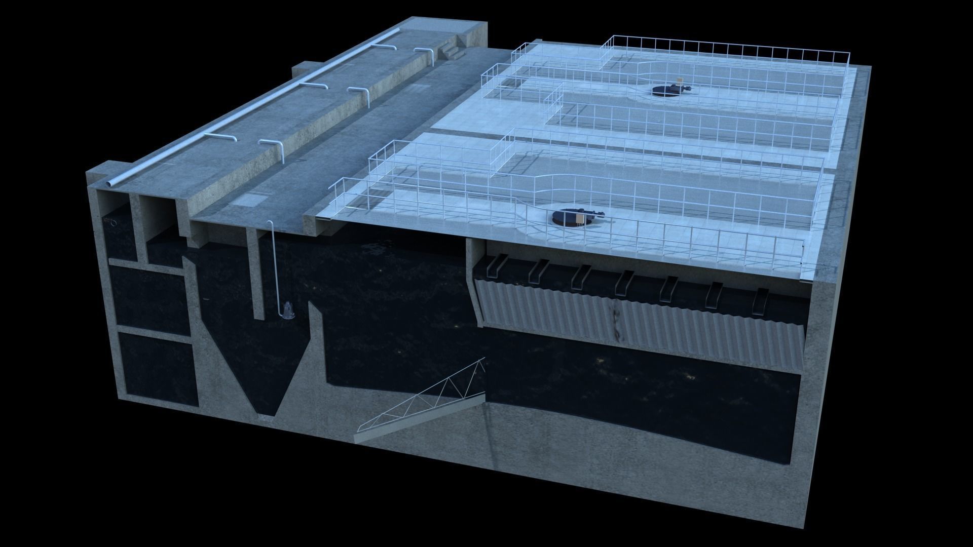 Sewage treatment plant 3D model_1