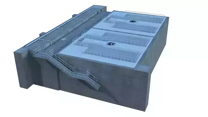 Sewage treatment plant 3D model