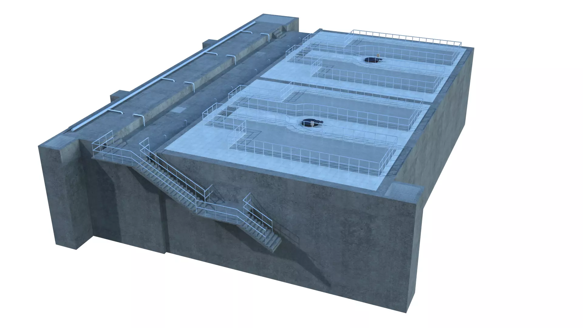 Sewage treatment plant 3D model_0