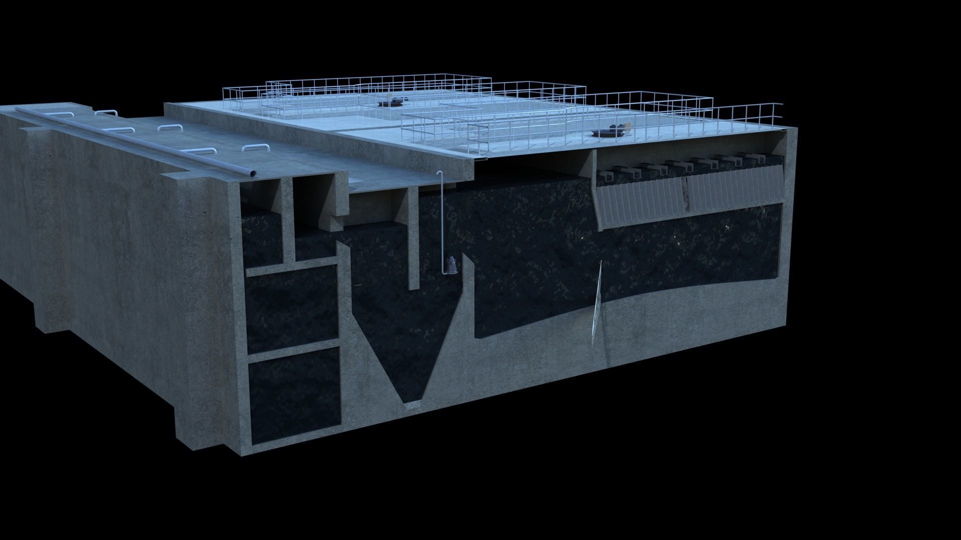 Sewage treatment plant 3D model_7