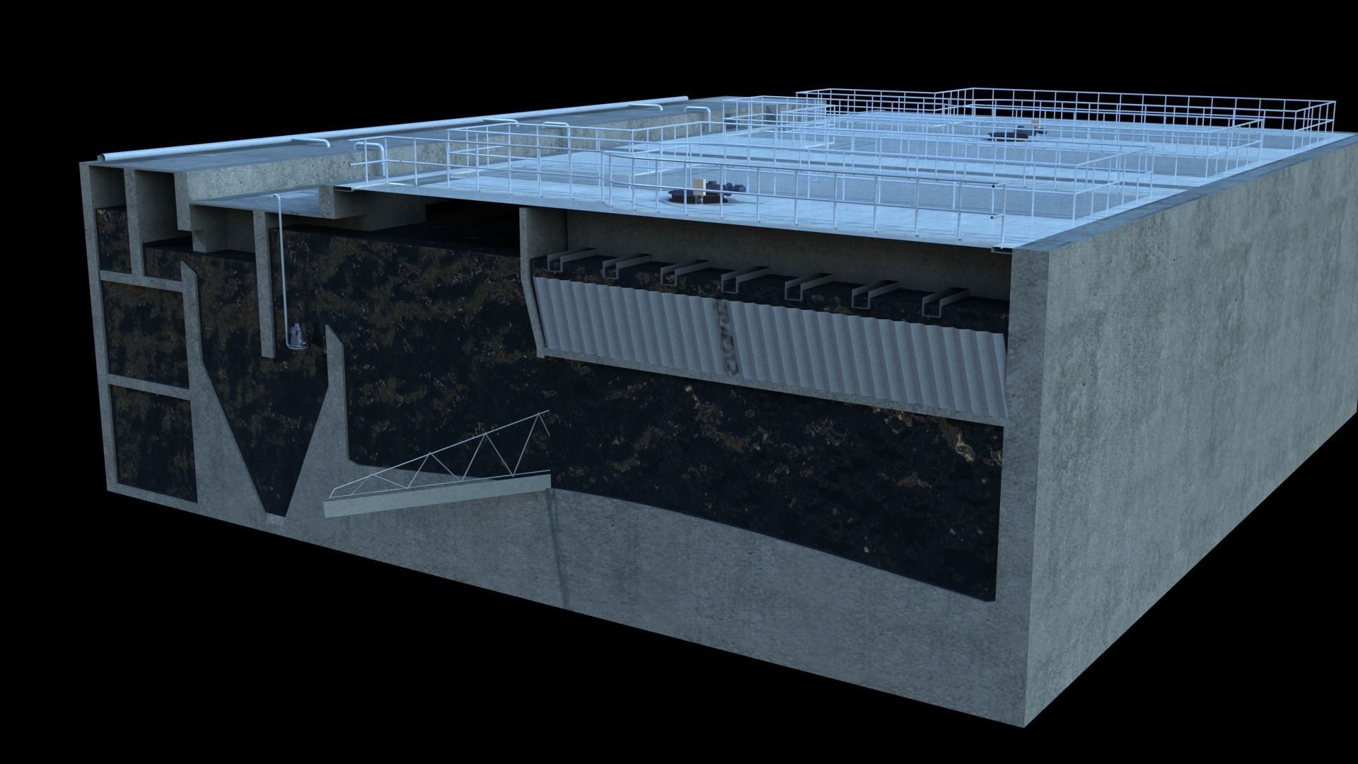 Sewage treatment plant 3D model_2