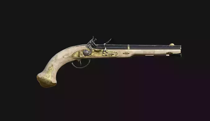 Gilded Flintlock Pistol