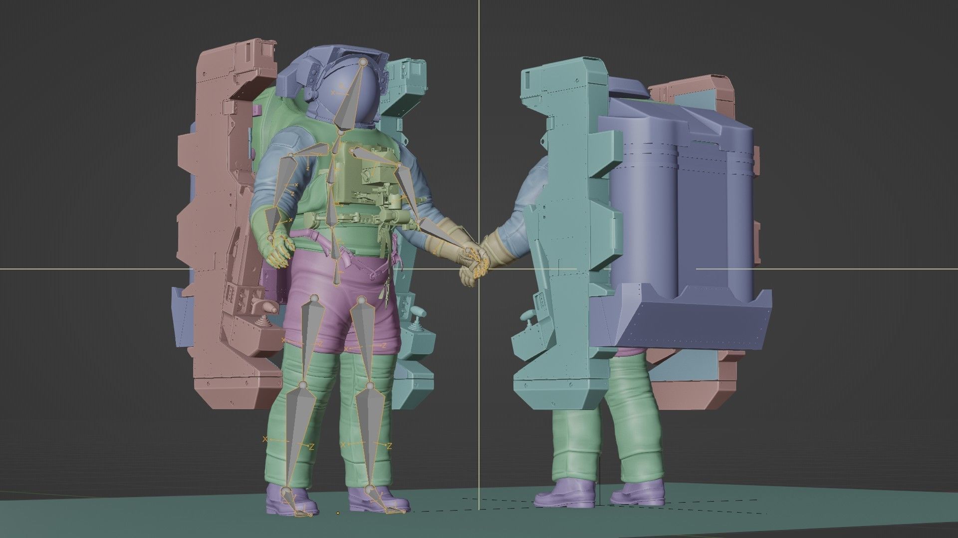 Astronaut EMU MMU Spacesuit Rigged 3D model_35