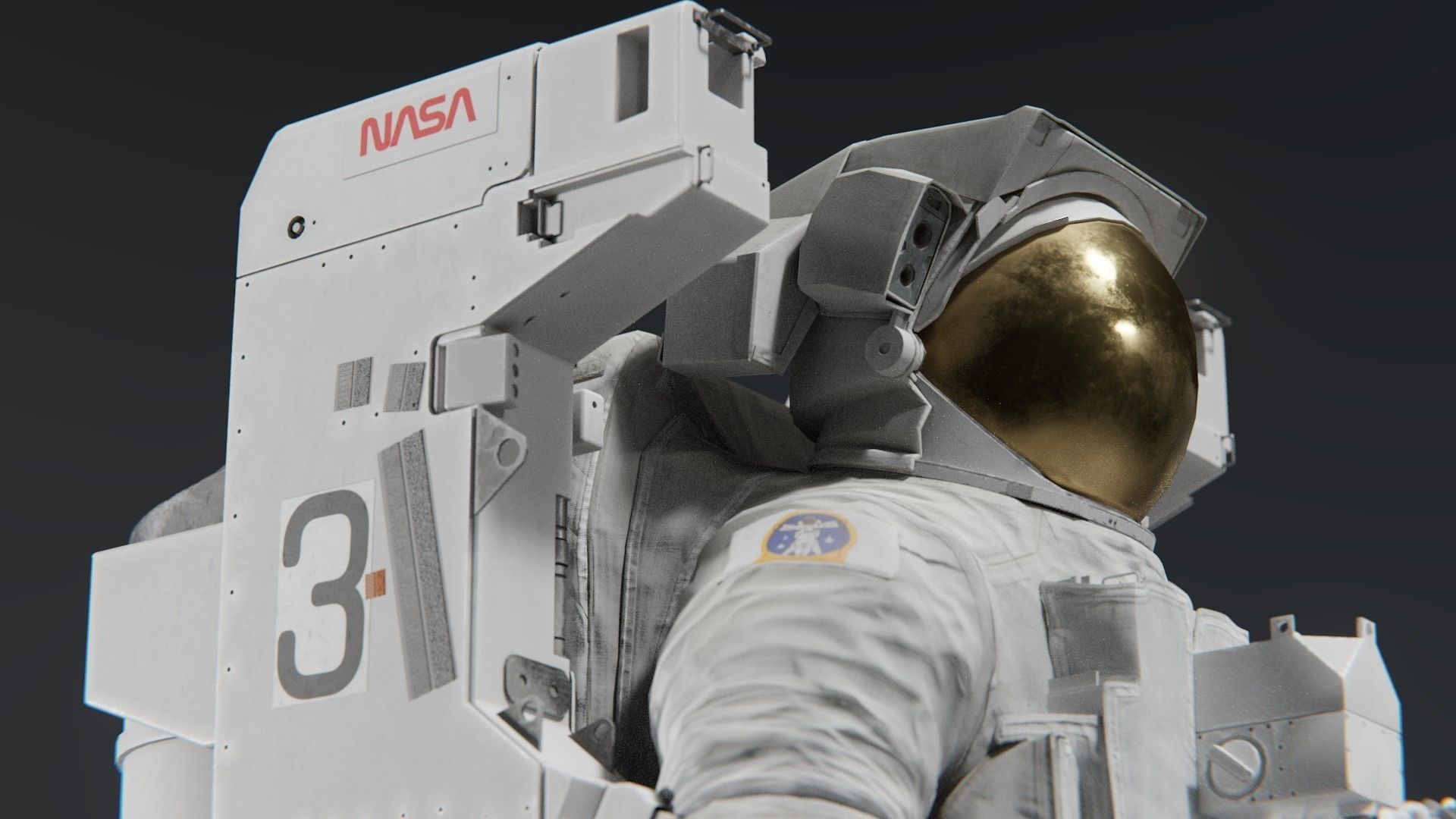 Astronaut EMU MMU Spacesuit Rigged 3D model_32
