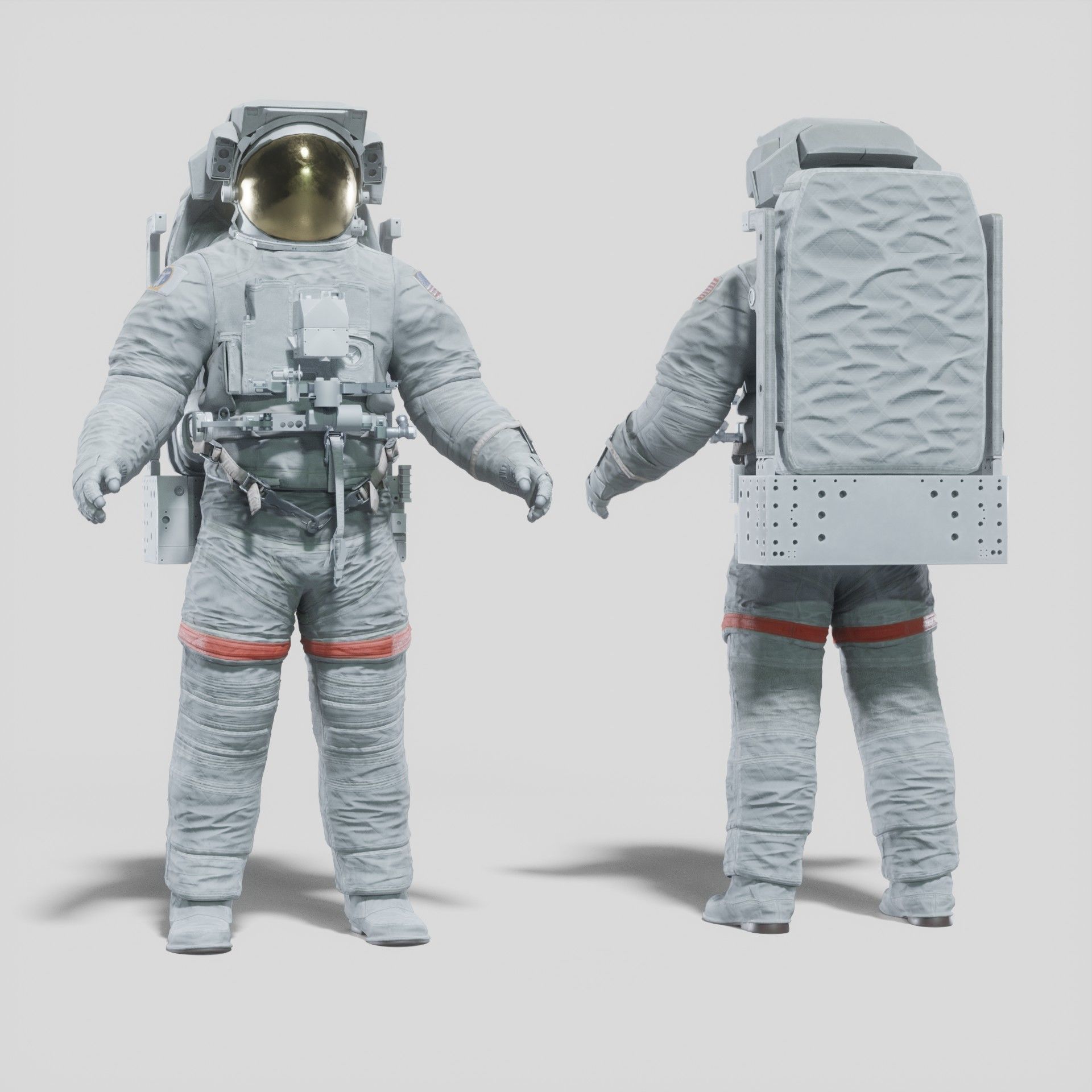 Astronaut EMU MMU Spacesuit Rigged 3D model_3