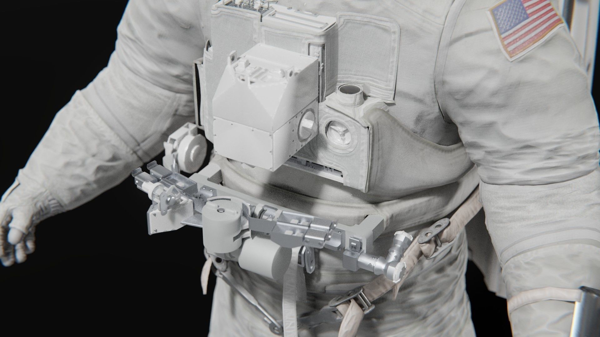 Astronaut EMU MMU Spacesuit Rigged 3D model_17