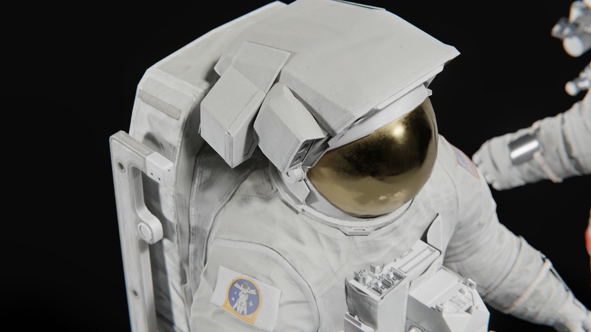 Astronaut EMU MMU Spacesuit Rigged 3D model_15